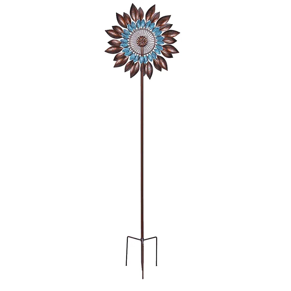 Dual Bronze Blossom Wind Spinner