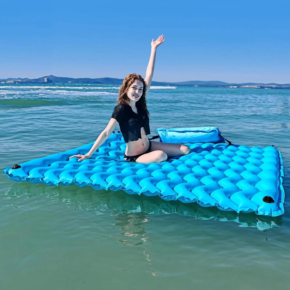 Sunrio 72" x 72" Inflatable Floating Mat, Blue