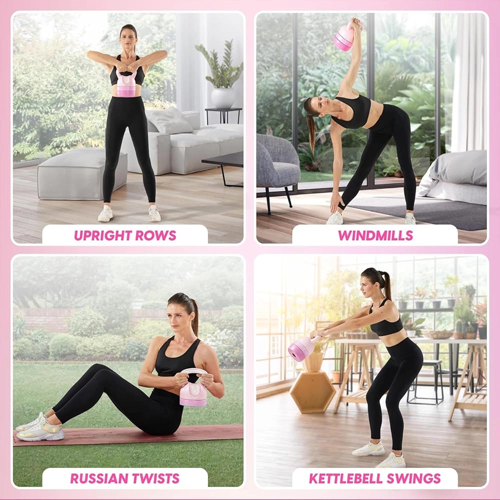 Yes4All Set of 2 Adjustable Kettlebells, 12lb, Pink + Teal