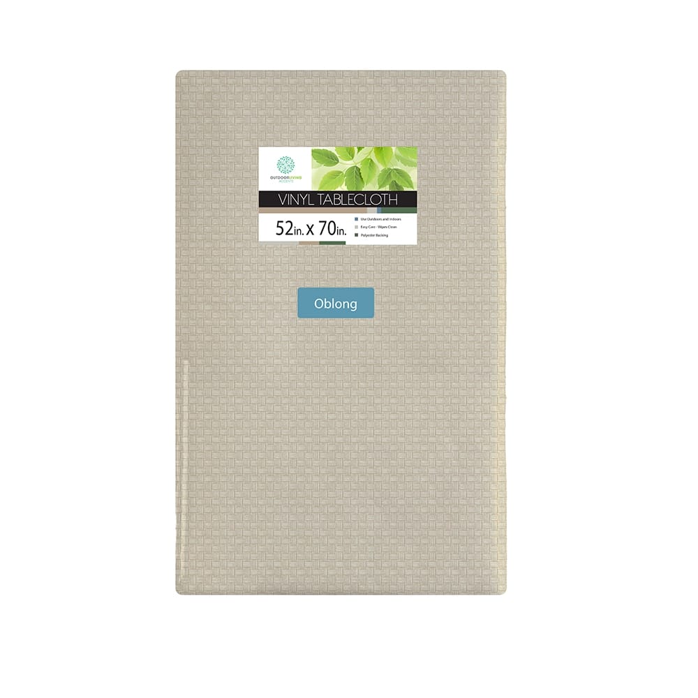 Outdoor Living Vinyl Tablecloth with Flannel Backing