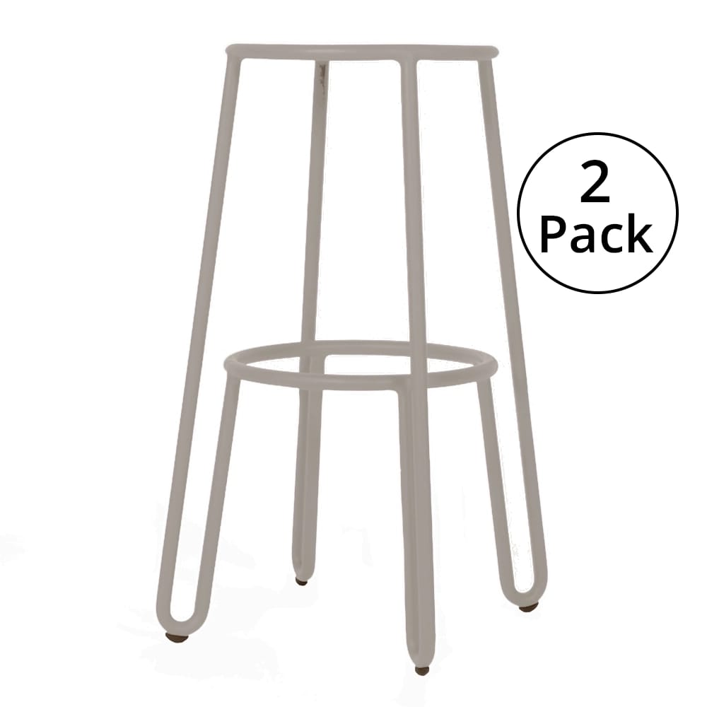 Maiori Aluminum Huggy Stackable Patio Bar Stool, Light Taupe, 2 Pack