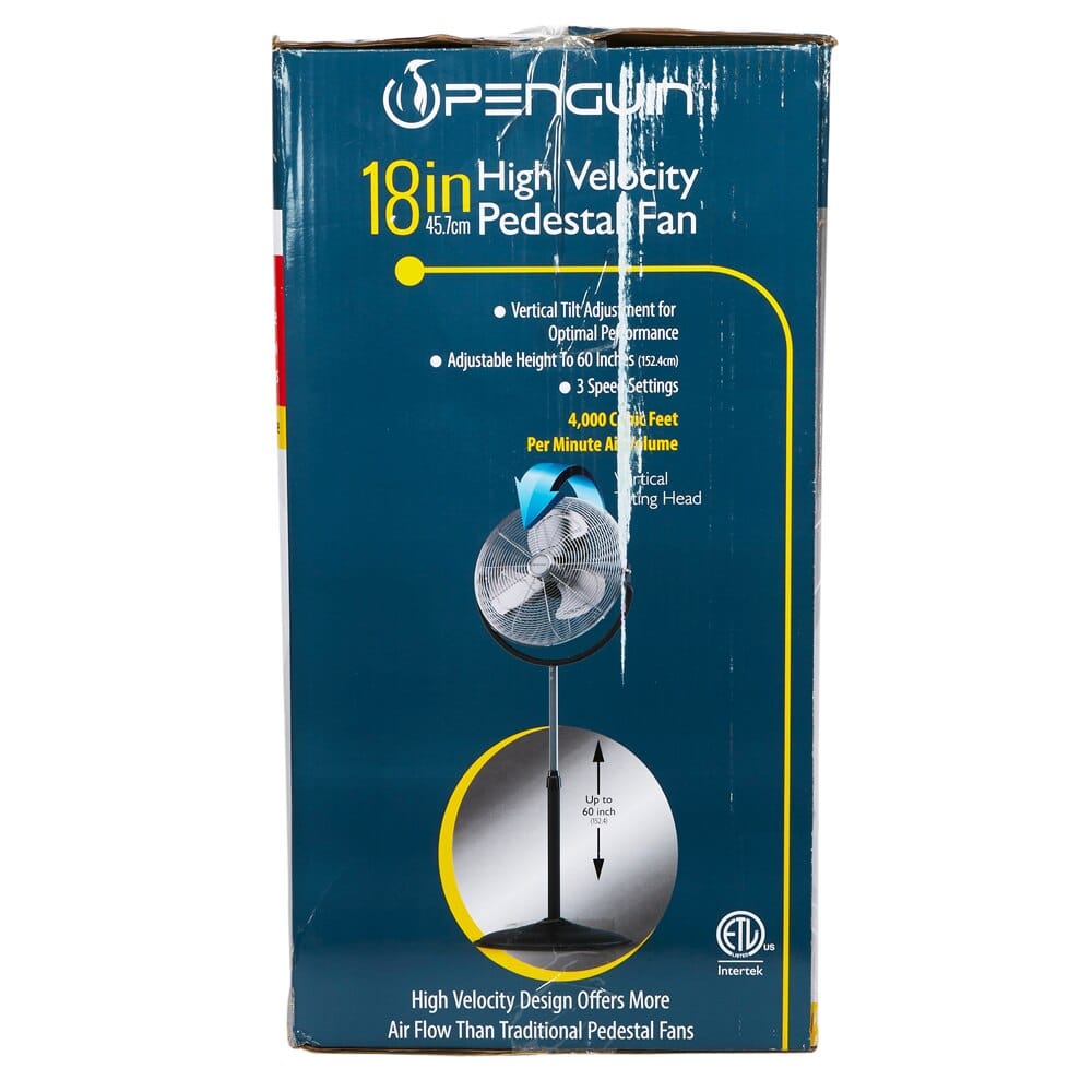 Penguin High Velocity Pedestal Fan, 18"