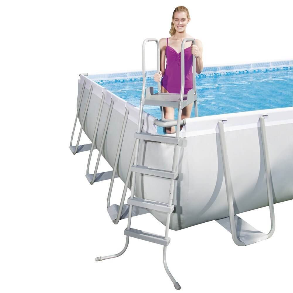 Bestway 24' x 12' x 52" Rectangular Above Ground Swimming Pool Set with Pump