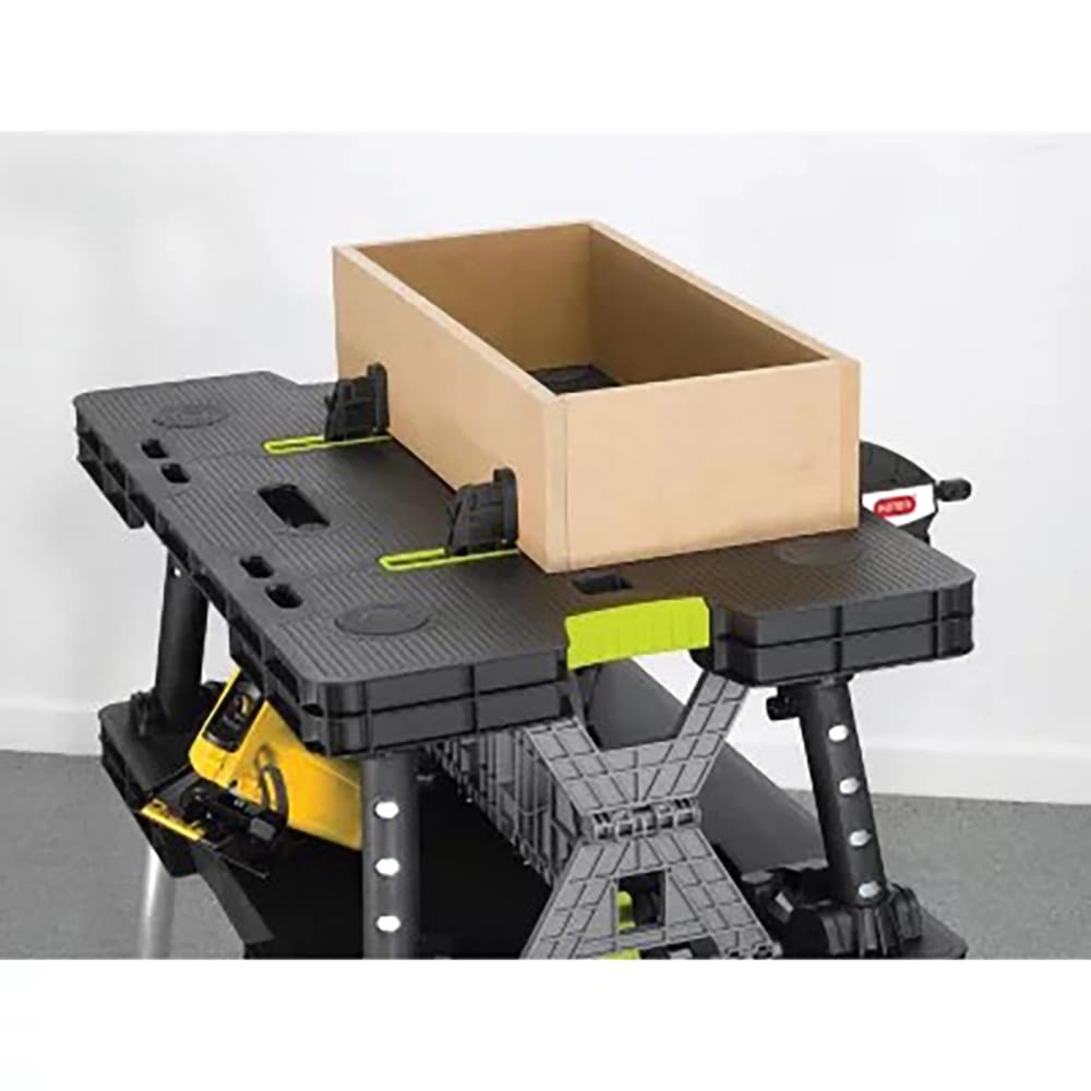 Keter Folding Work Table with Two Adjustable Clamps