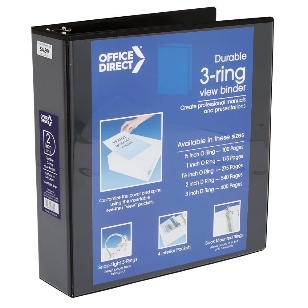 Office Direct D-Ring View Binder, 2"