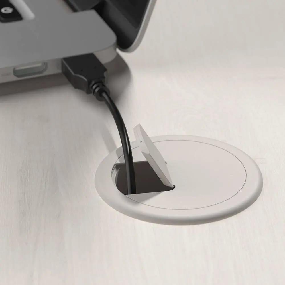 Bush Home Farmhouse L Shaped Computer Desk, White