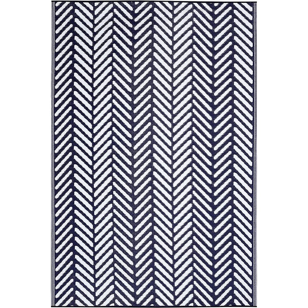 FH Home Reversible Outdoor Area Rug, 5' x 8', Fresno-Navy