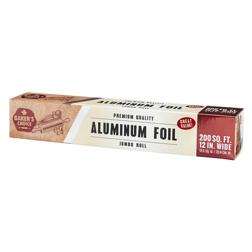 Baker's Choice Premium Quality Aluminum Foil Jumbo Roll, 200 sq ft