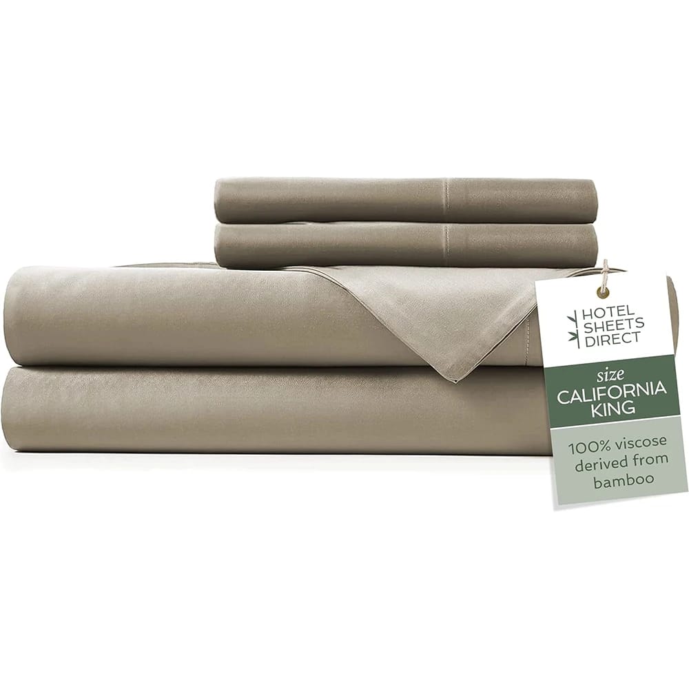 Hotel Sheets Direct 100% Viscose Sheets, Sand, California King