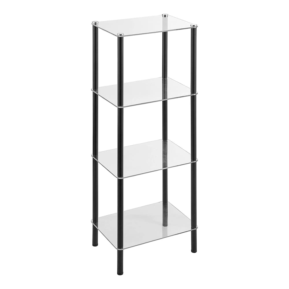 mDesign 4-Tier Glass Shelf, Black