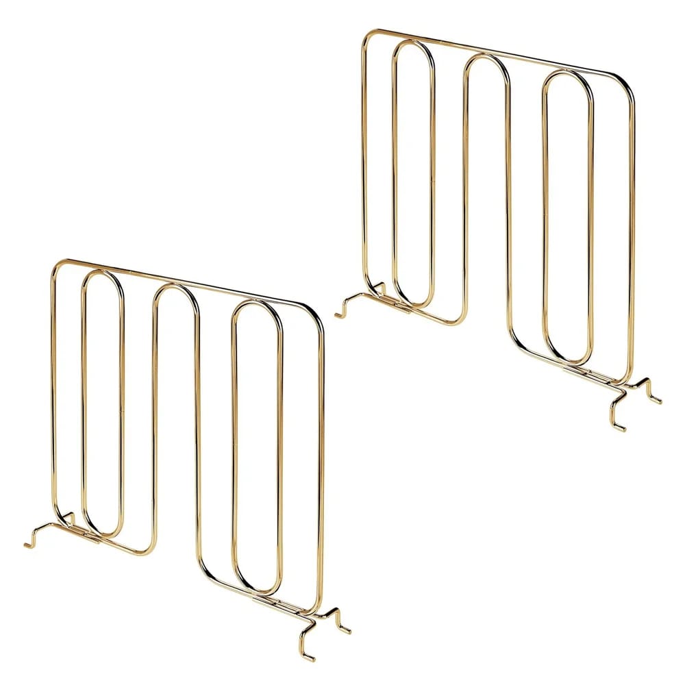 mDesign Metal Wire Shelf Dividers, Brass