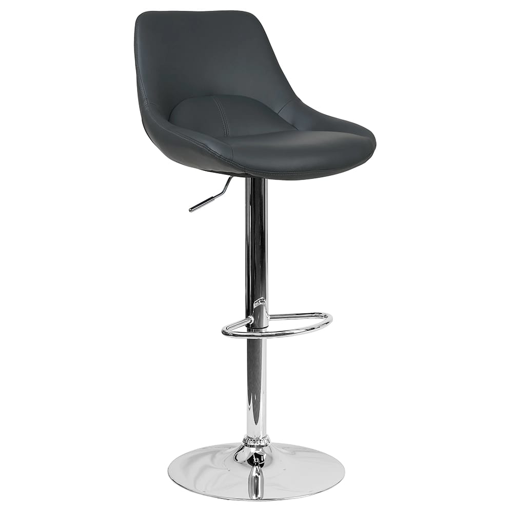 Flash Furniture Contemporary Adjustable Height Swivel Bar Stool, Gray