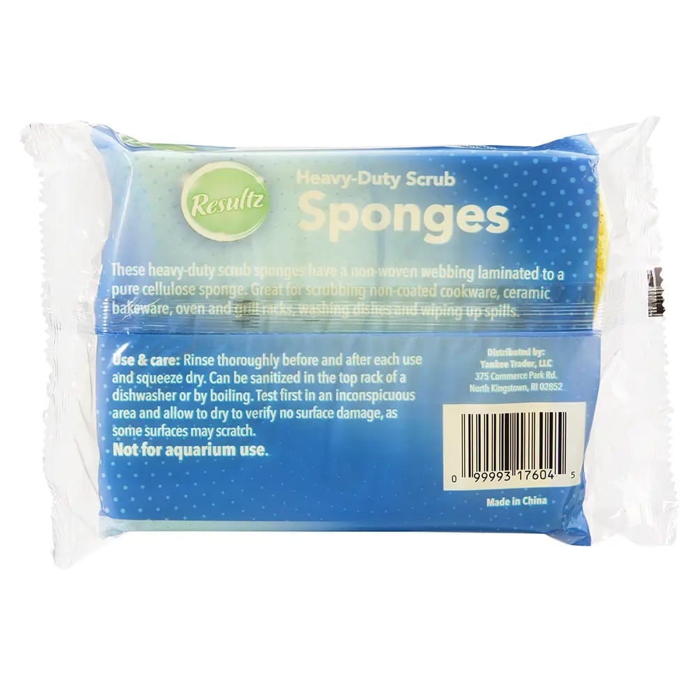 Resultz Heavy-Duty Sponges, 4 Count