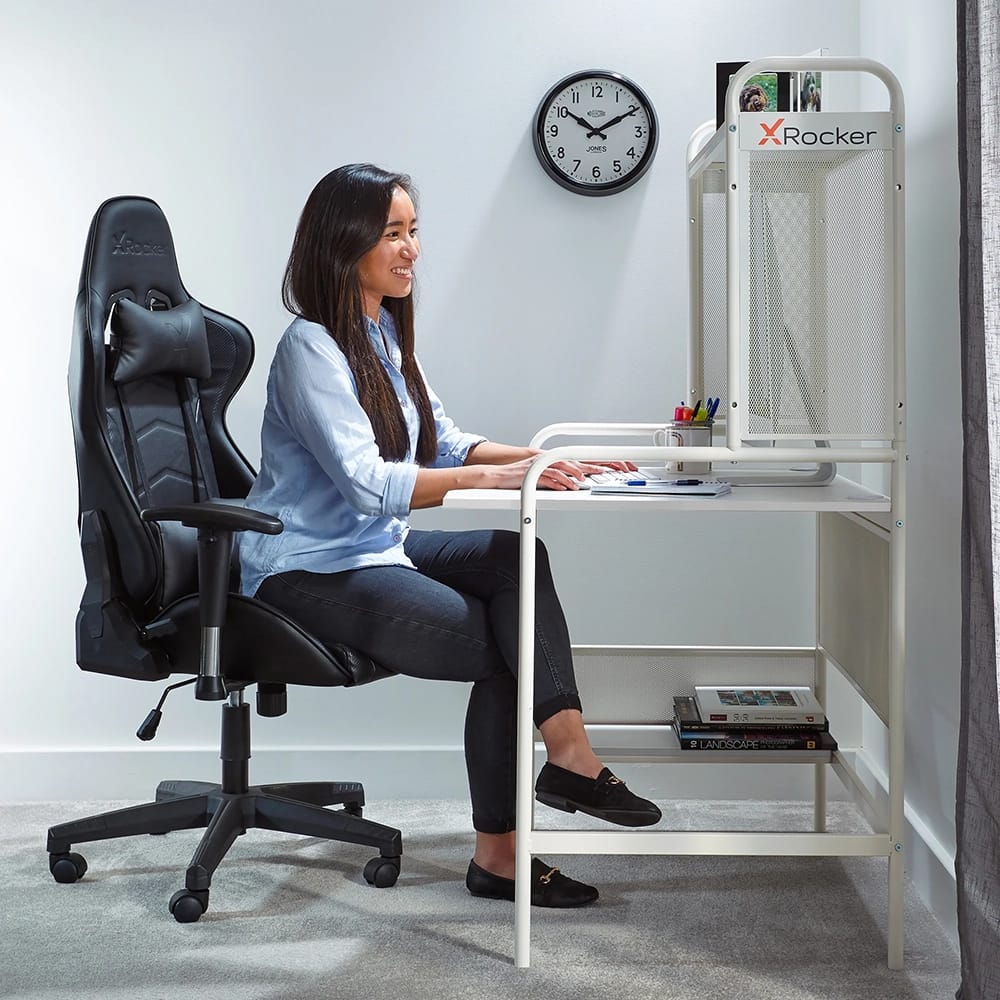 X Rocker iCarus V2 Gaming Desk, White