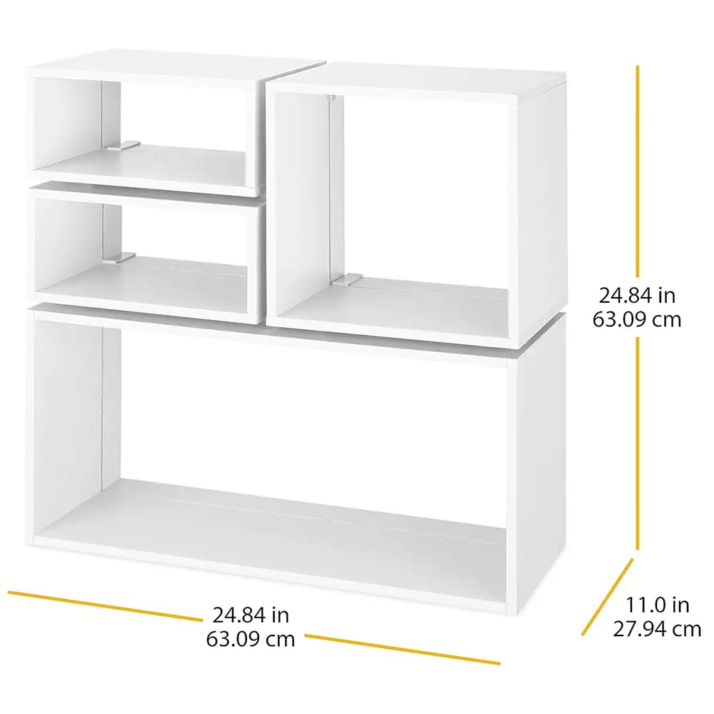 Whitmor White Clip & Cube Organizer, 4 Piece