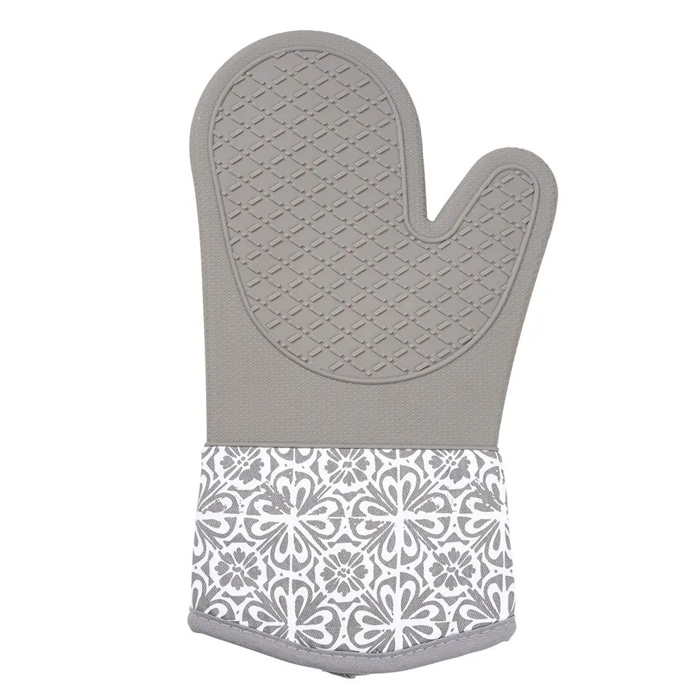 Silicone & Cotton Oven Mitt, 13"