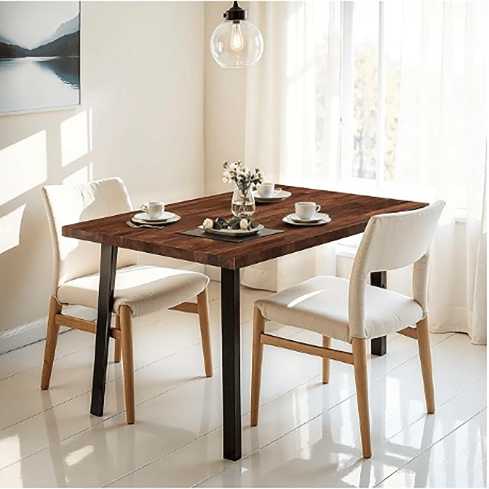 Bme Hevea Solid Wood Butcher Block Table Top, Walnut, 4'