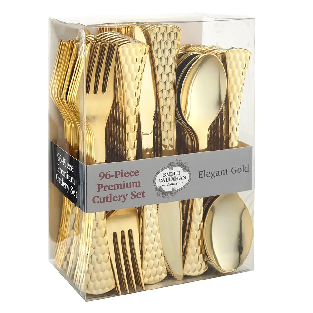 Smith & Callahan 96-Piece Elegant Gold Premium Cutlery Set
