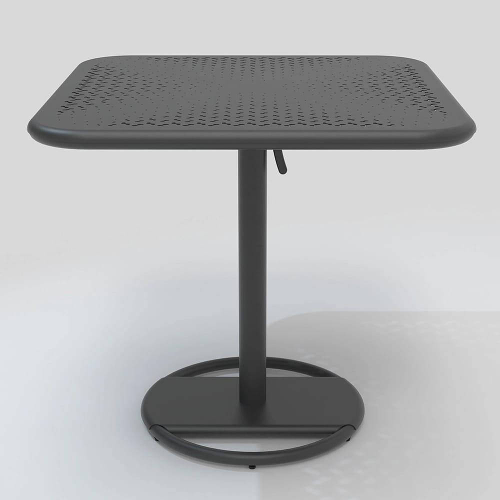 Maiori Aluminum Kose Square Patio Bistro Table, Charbon