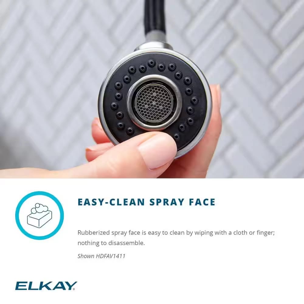 Elkay Single-Handle Pull-Down Sprayer Kitchen Faucet, Satin Lustrous Steel