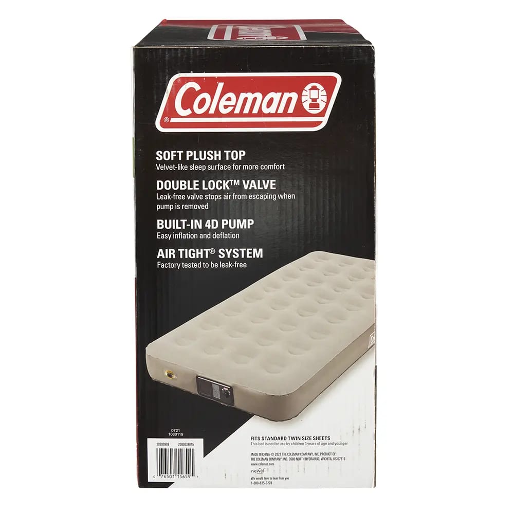 Coleman Twin Sized Air Bed with Built In 4D Pump