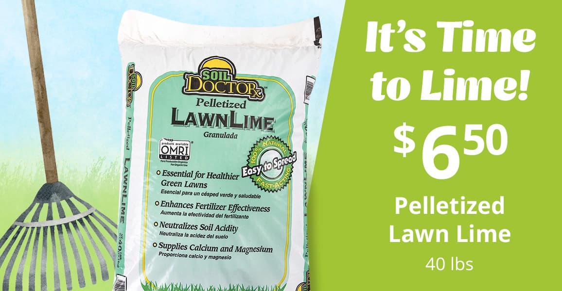 pelletized lawn lime, $6.50.