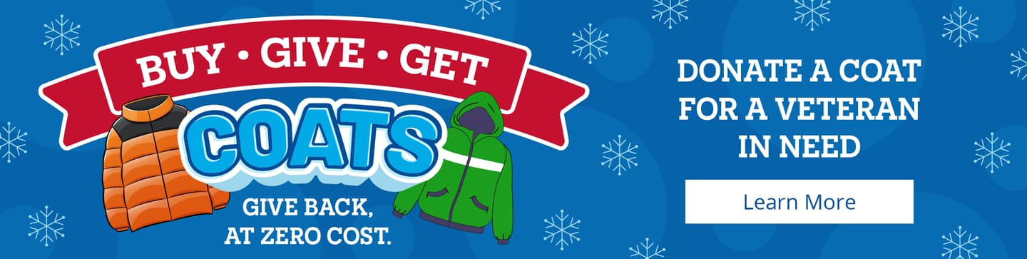 Buy Give Get Coats. Learn More!