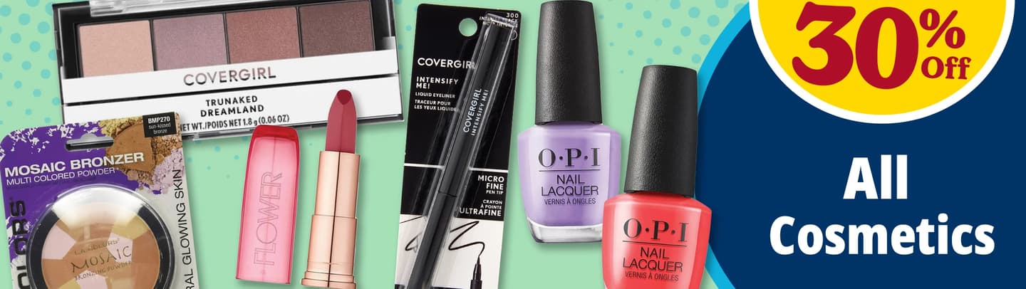 30% off all cosmetics