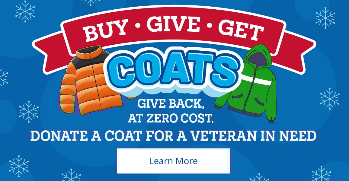 Buy Give Get Coats. [Learn More]