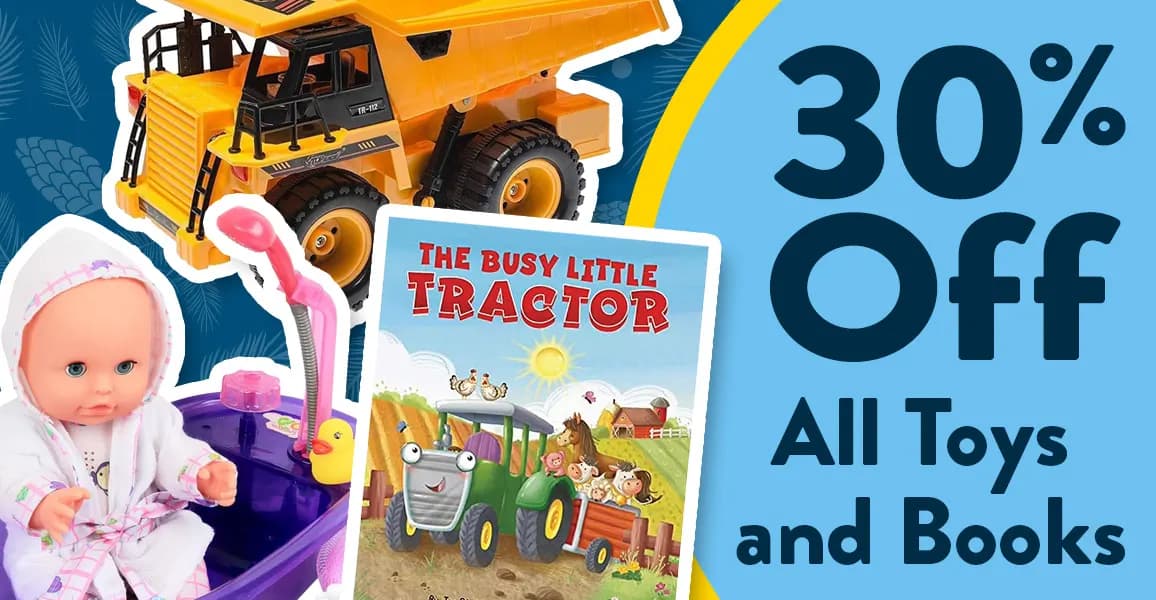 30% off all toys and books