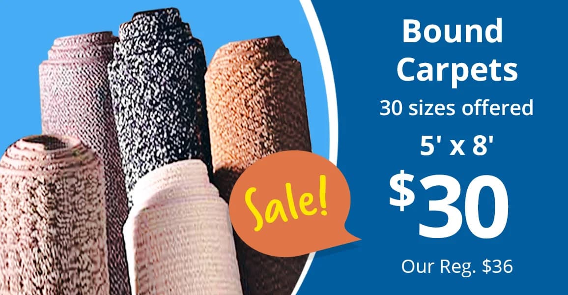 Bound carpets, $30.00.