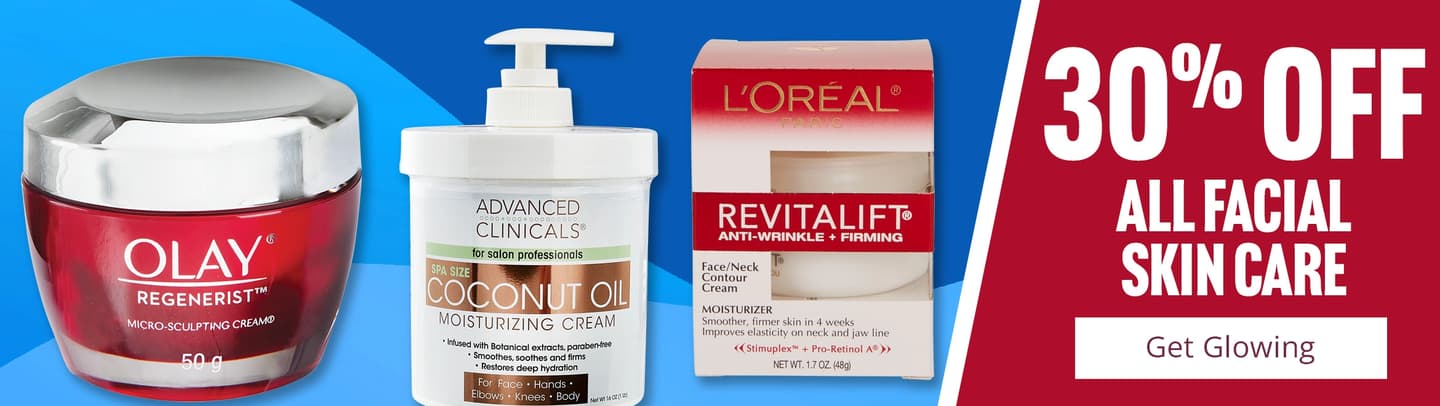 30% off all facial skin care