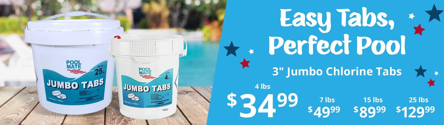3" Jumbo Chlorine Tabs, $34.99